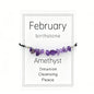 Natural Crystal Chip Birth Month Bracelet
