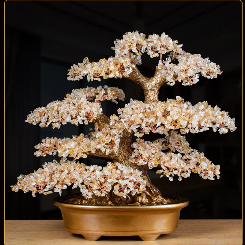 Natural Crystal Gemstone Fortune Money Tree 38cm Bonsai Tree |CrystalHola
