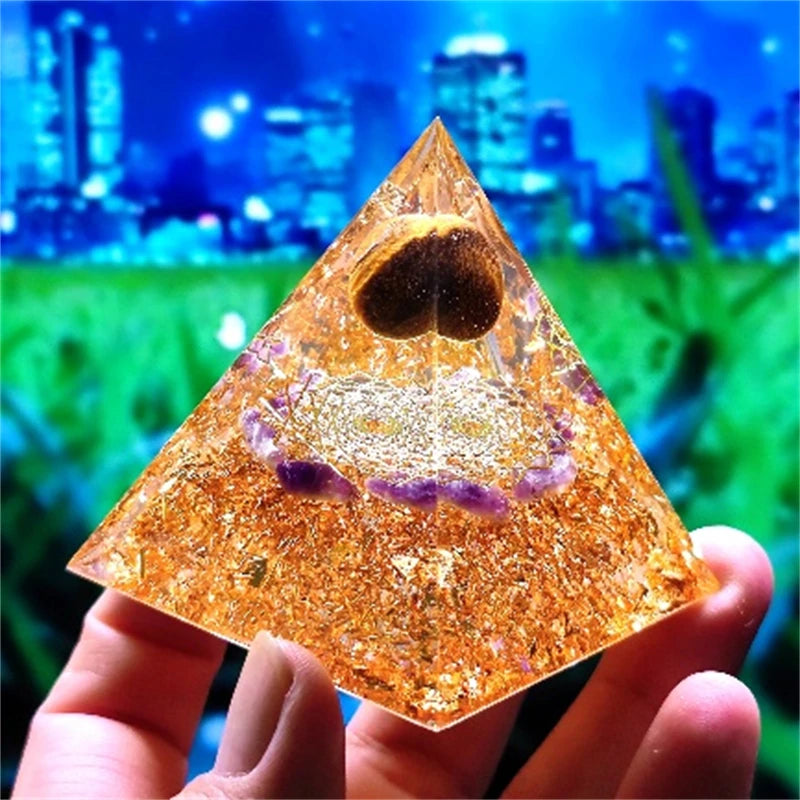 Crystal Pyramid Zodiac Orgonite