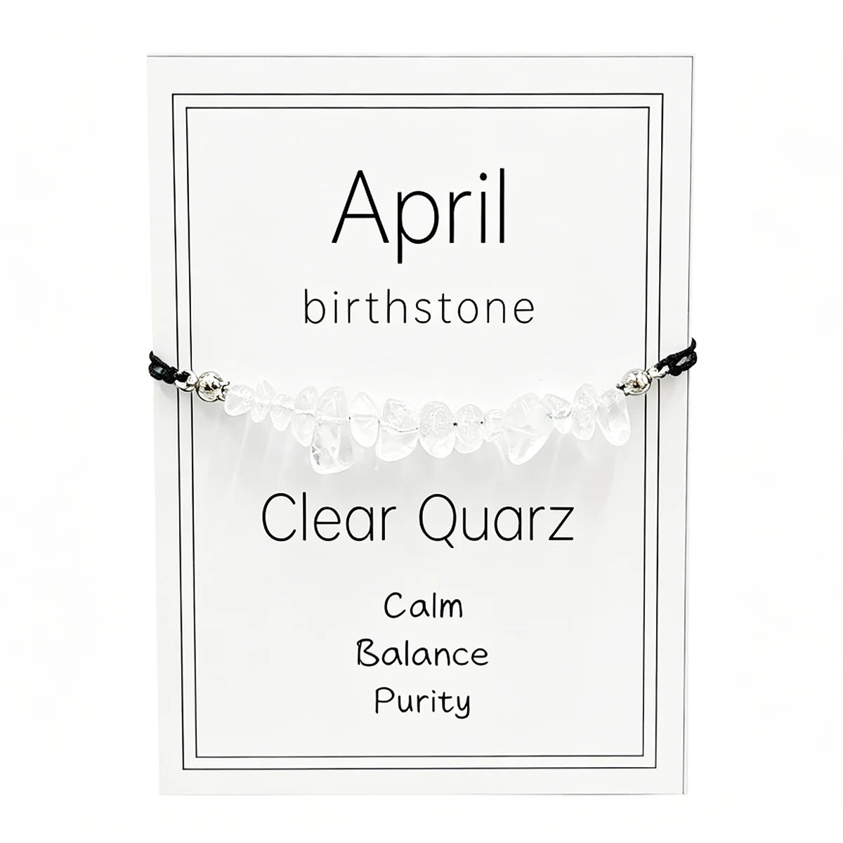 Natural Crystal Chip Birth Month Bracelet