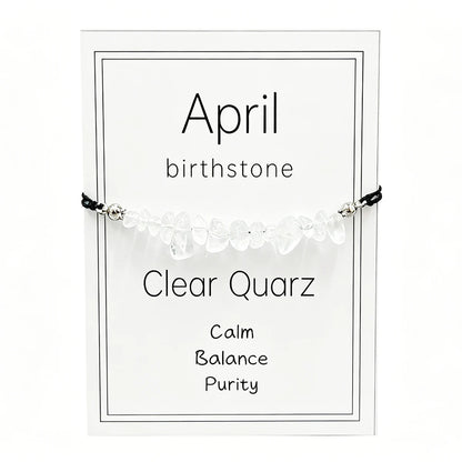 Natural Crystal Chip Birth Month Bracelet