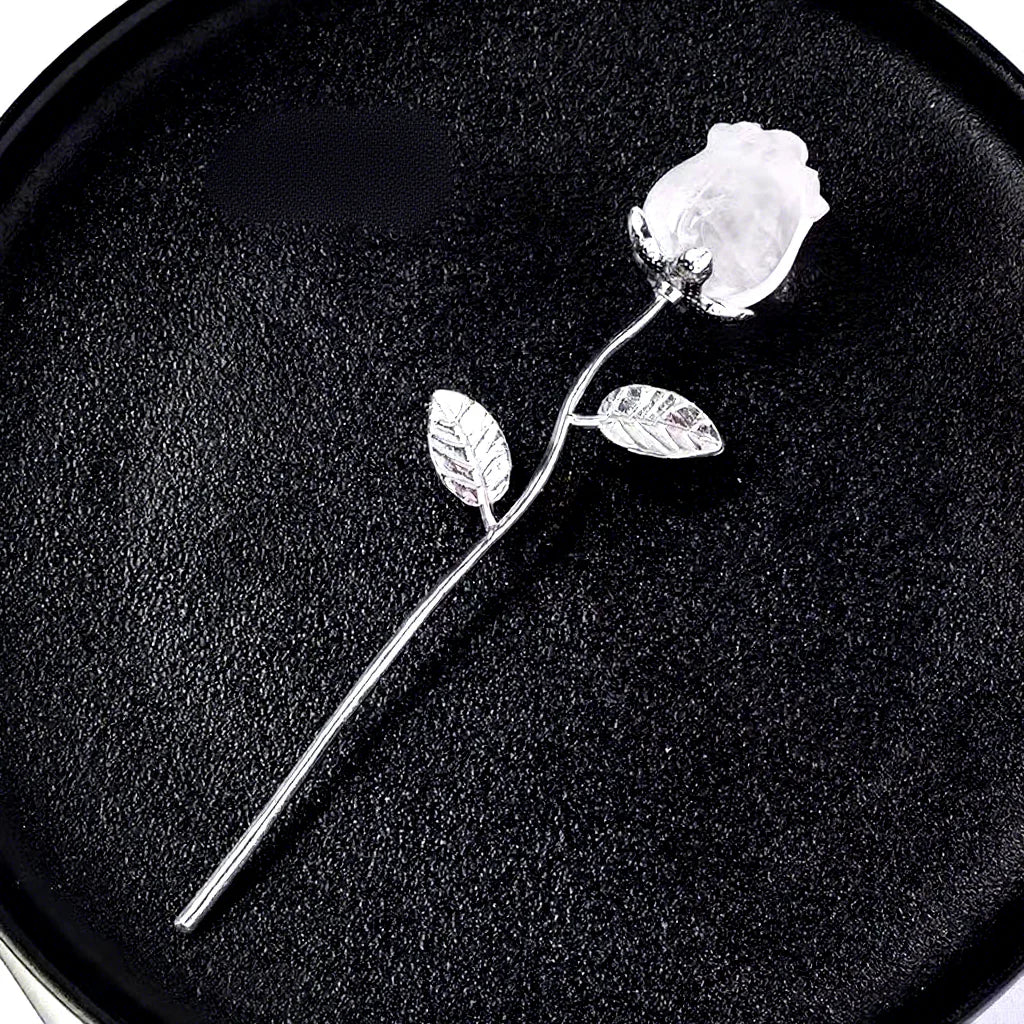 Crystal Rose Flower Carving