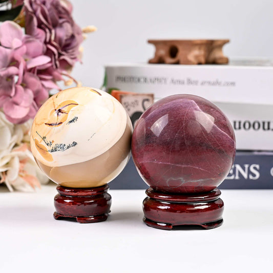 Mookaite Egg Yolk Stone Sphere