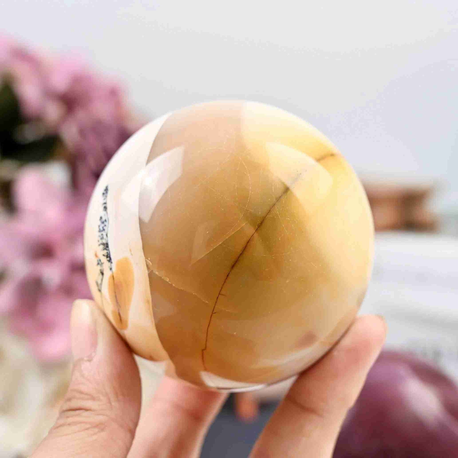 MookaiteEggYolkStoneSphere-2396_3 - CrystalHola