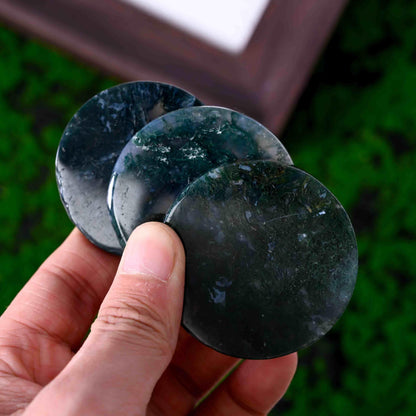 Moss Agate Round Disc - CrystalHola