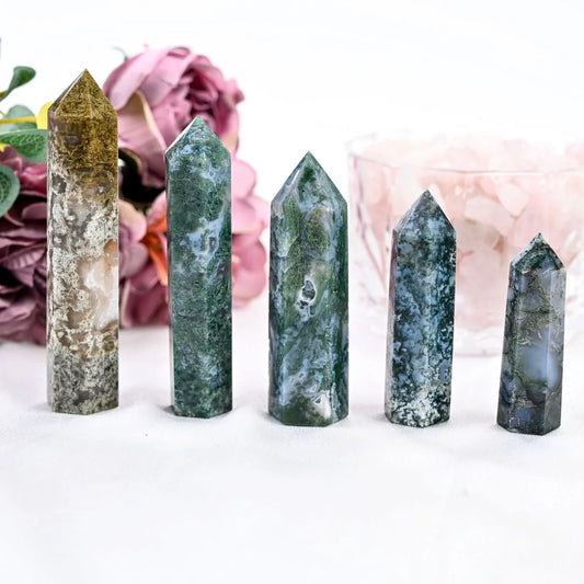 Moss Agate Tower - CrystalHola