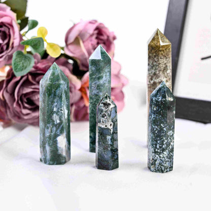 Moss Agate Tower - CrystalHola