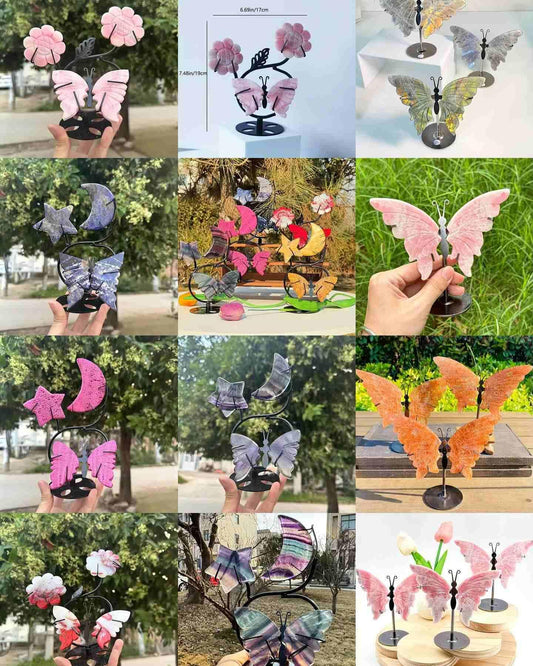 Muti Material Butterfly Wing Carving - CrystalHola