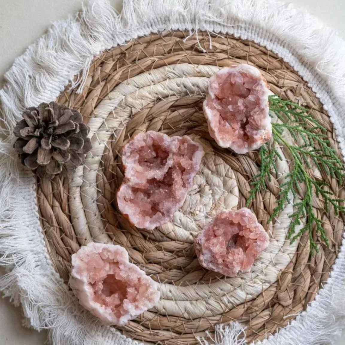 Wholesale Pink Argentinian Geode Cluster |CrystalHola