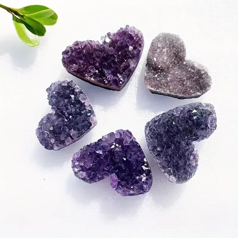 Purple Amethyst Cluster Heart - CrystalHola