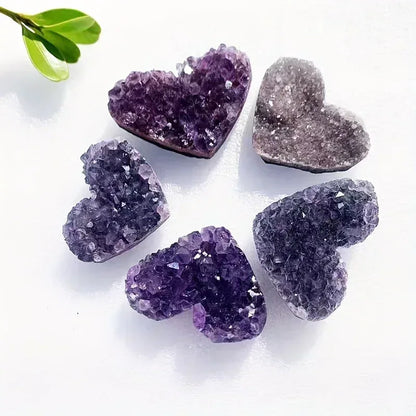 Purple Amethyst Cluster Heart - CrystalHola