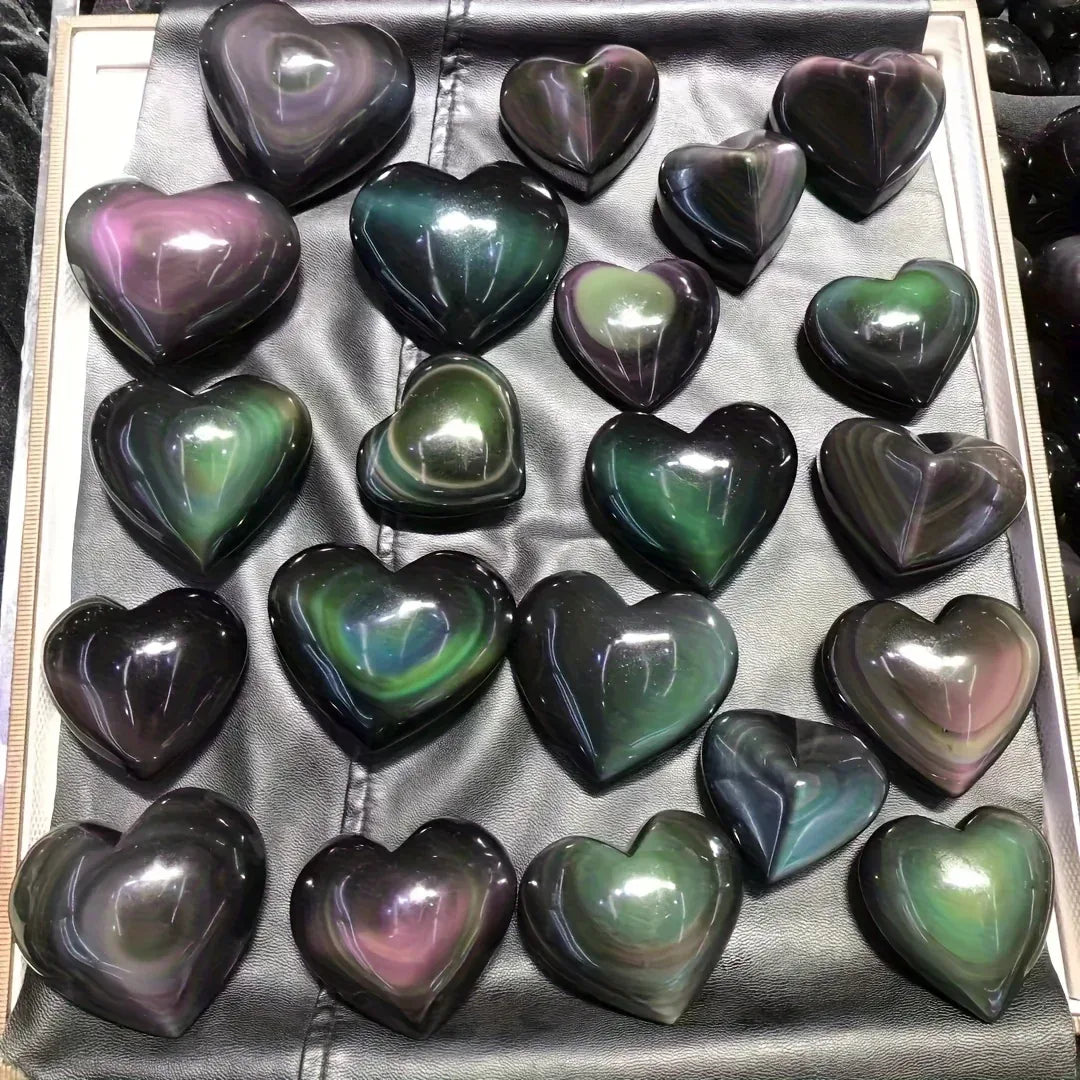 Rainbow Obsidian Heart - CrystalHola