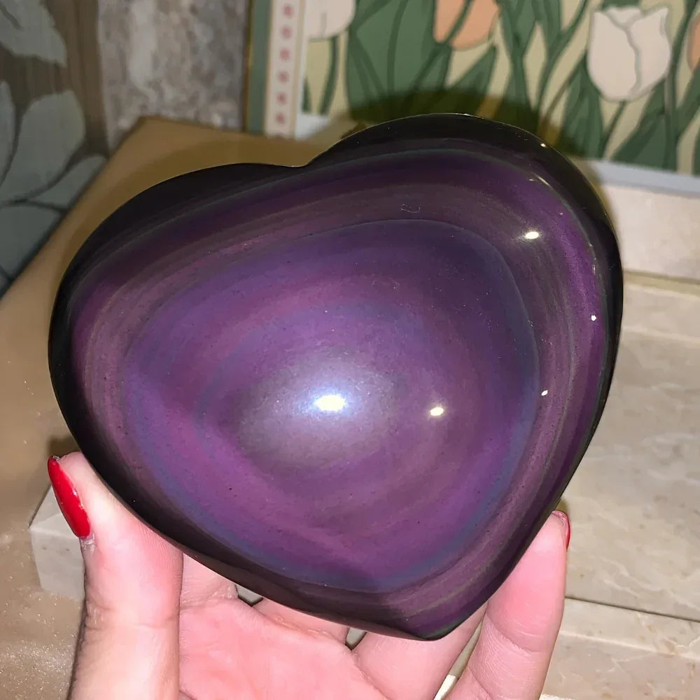 Rainbow Obsidian Heart - CrystalHola