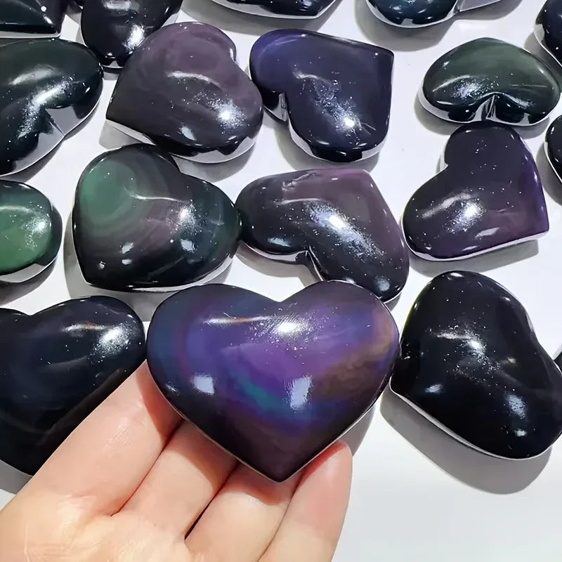 Rainbow Obsidian Heart - CrystalHola