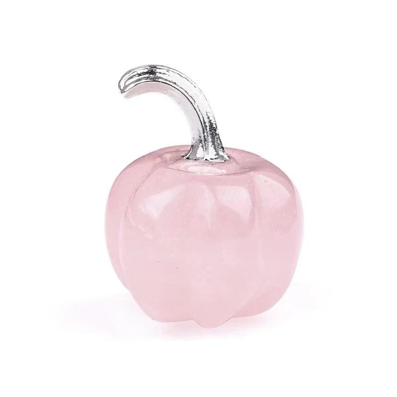 Carved Crystal Mini Pumpkin Figurine for Halloween and Decor