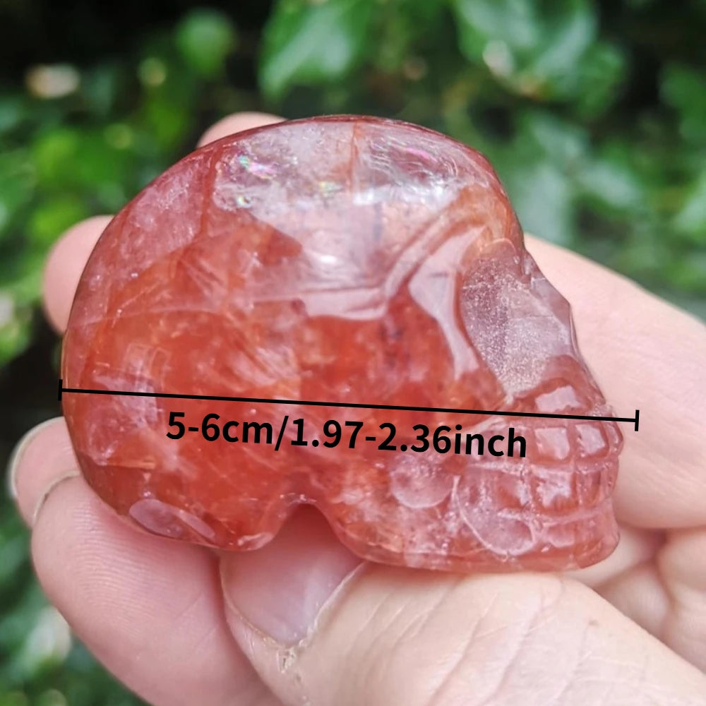 Natural Fire Quartz Skull for Gifts