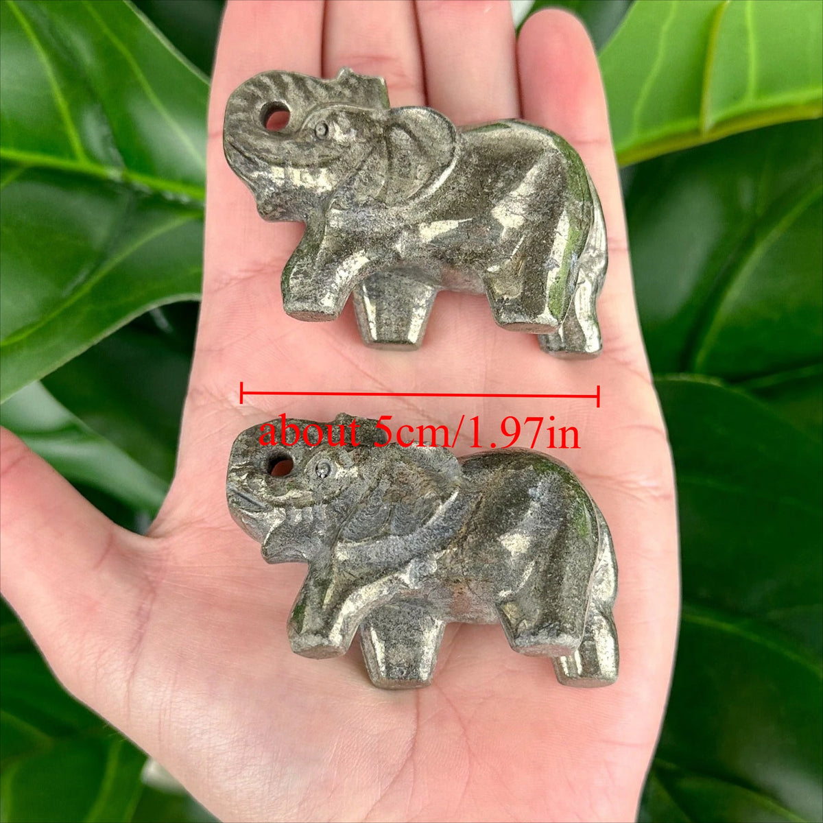 Natural Chalcopyrite Elephant Carving for Feng Shui and Decor