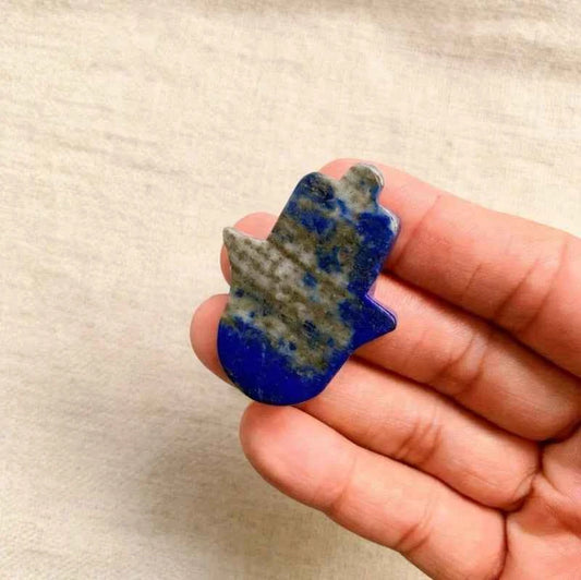 4.7*3.7cm  Sacred Lapis Carving  Hand Holding Star of David|CrystalHola