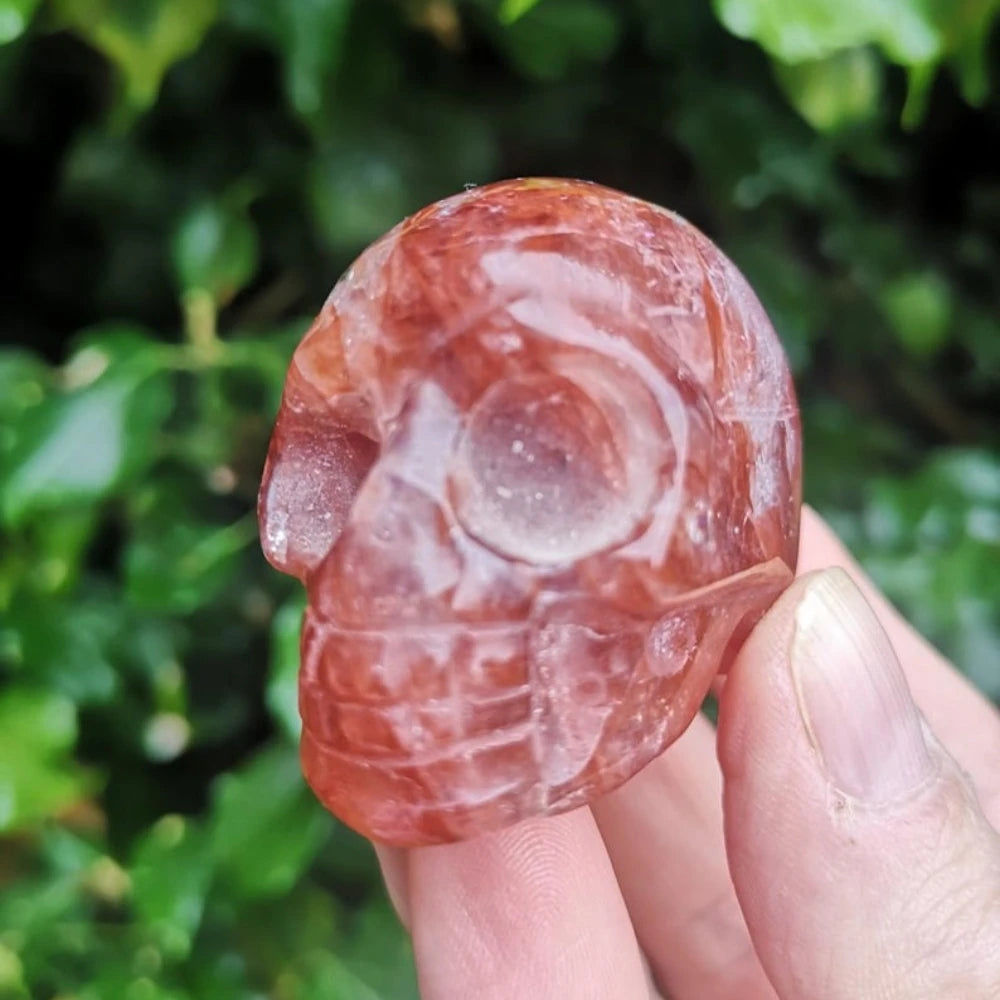 Natural Fire Quartz Skull for Gifts