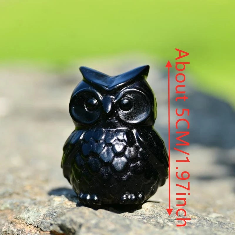 Black Obsidian Owl Sculpture for Crystal Collectors and Gifting