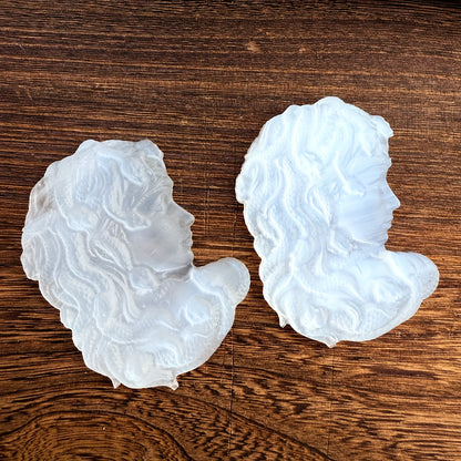 Selenite Medusa Statue Carving