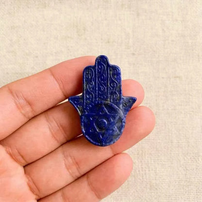 4.7*3.7cm  Sacred Lapis Carving  Hand Holding Star of David|CrystalHola