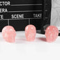 3.54-3.94in Lab Clear Rose Quartz Skulls