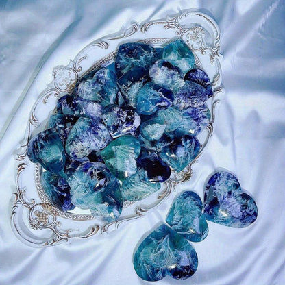 Snowflake Fluorite Heart - CrystalHola