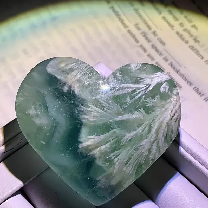 Snowflake Fluorite Heart - CrystalHola