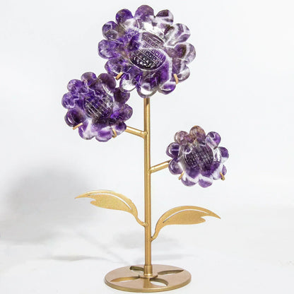 Muti-Material Sun Flower Carving - CrystalHola