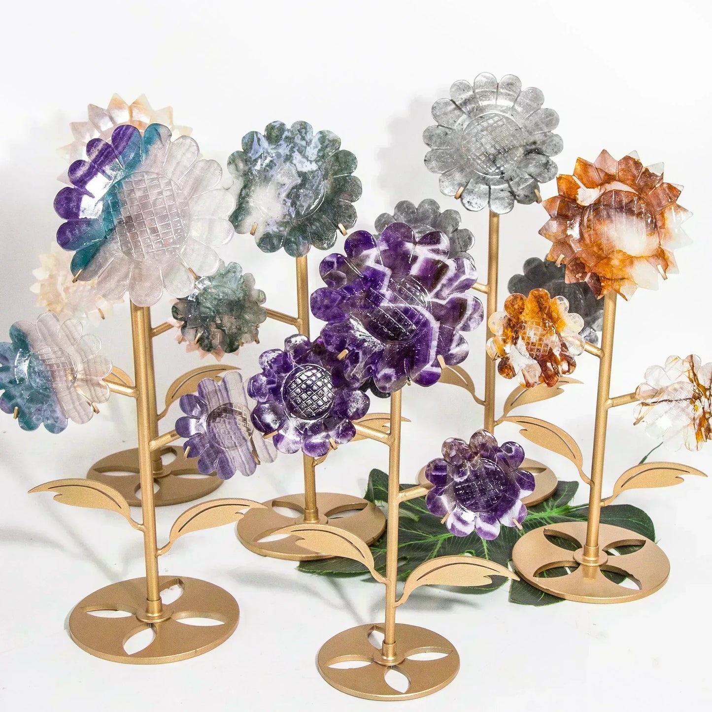 Muti-Material Sun Flower Carving - CrystalHola