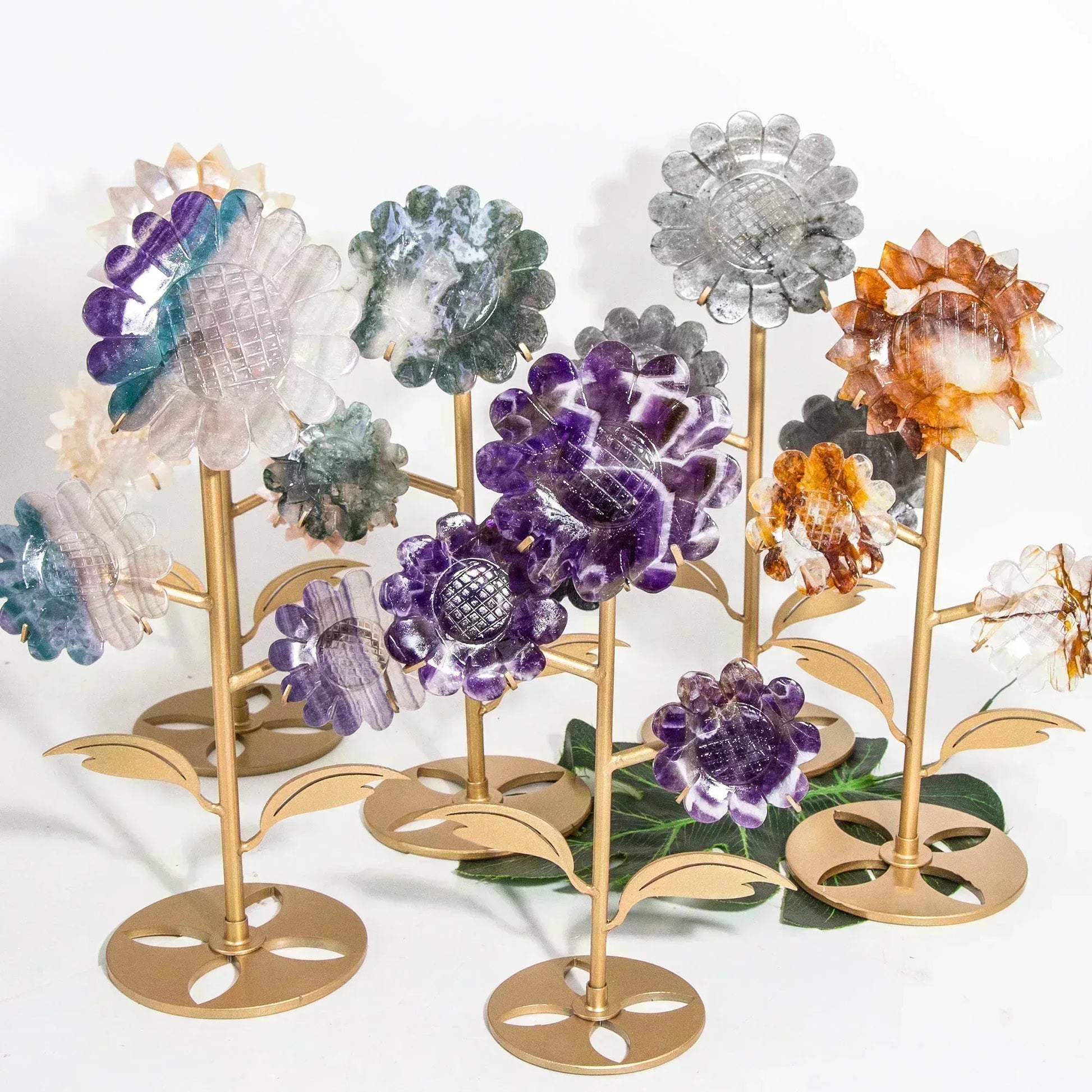 Muti-Material Sun Flower Carving - CrystalHola