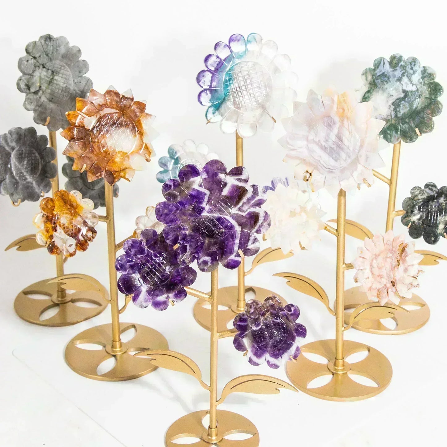 Muti-Material Sun Flower Carving - CrystalHola