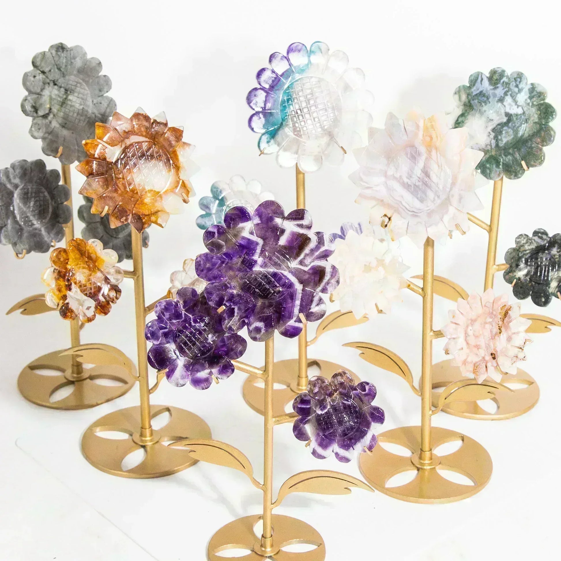 Muti-Material Sun Flower Carving - CrystalHola