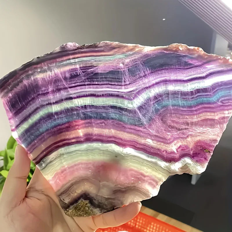 Three Color Fluorite Slab - CrystalHola