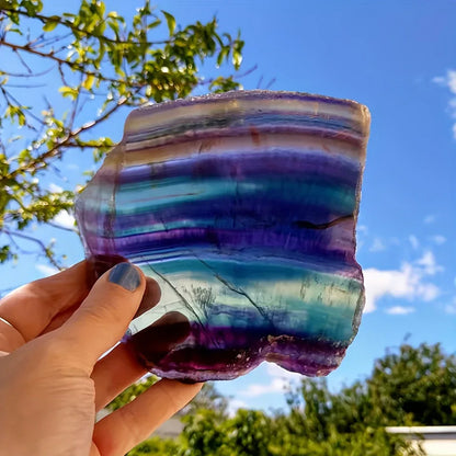 Three Color Fluorite Slab - CrystalHola