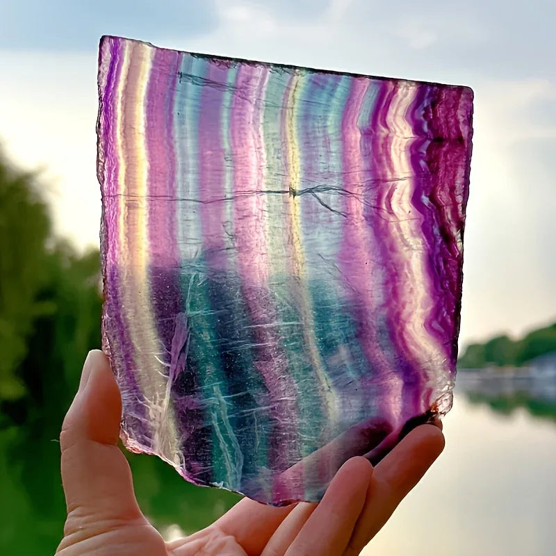 Three Color Fluorite Slab - CrystalHola
