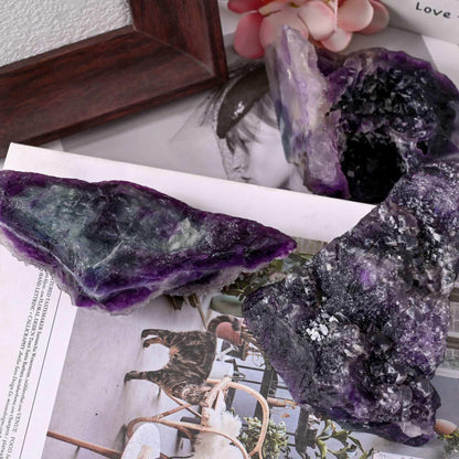 Three Color Fluortie Mineral - CrystalHola