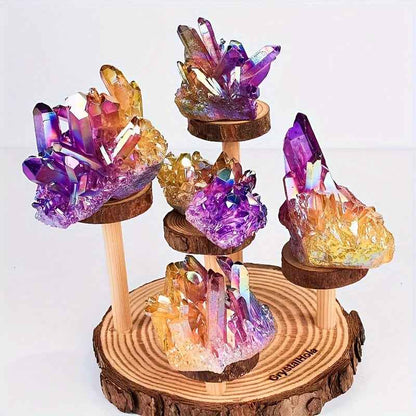 Wholesale Bulk Aura Yellow  and Purple Cluster|CrystalHola