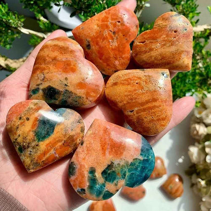 Wholesale Bulk Blue Apatite Sunstone Heart|CrystalHola