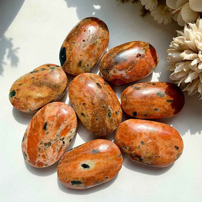 Wholesale Bulk  Blue Apatite with Sunstone  Palm Stone |CrystalHola