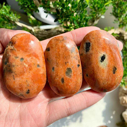 Wholesale Bulk  Blue Apatite with Sunstone  Palm Stone |CrystalHola