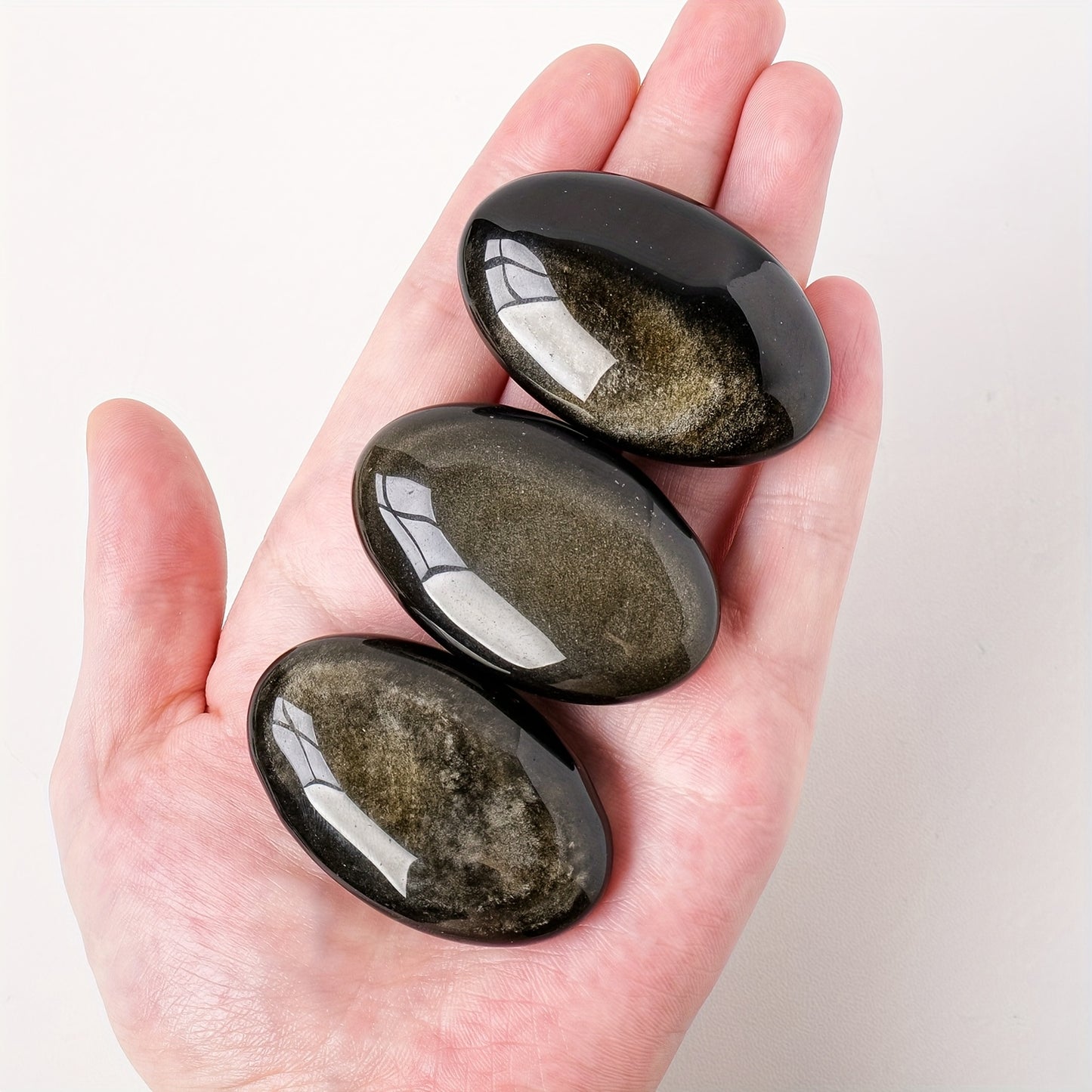 Wholesale Bulk Golden Obsidian  Palm Stone|CrystalHola