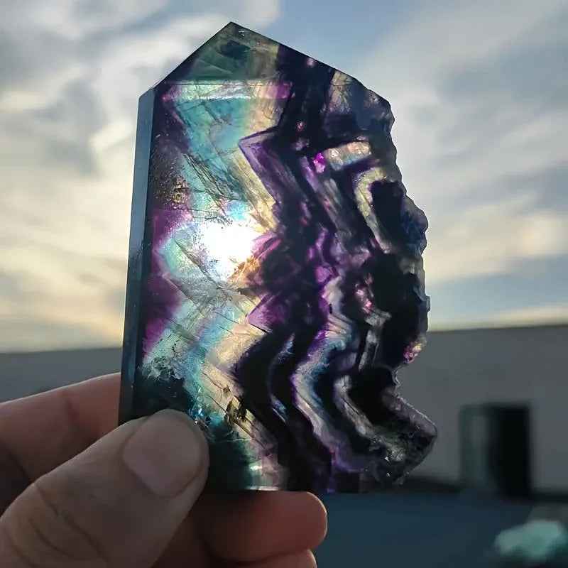 Wholesale Rainbow Fluorite Mineral Tower|CrystalHola