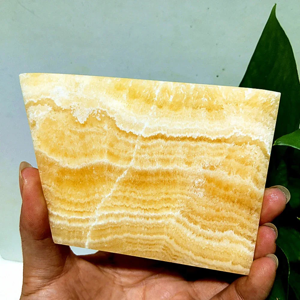 Yellow Calcite Slice/Slab - CrystalHola