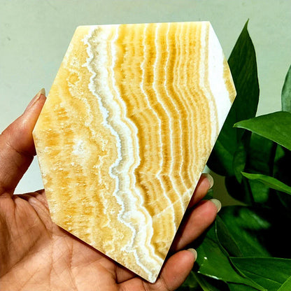 Yellow Calcite Slice/Slab - CrystalHola