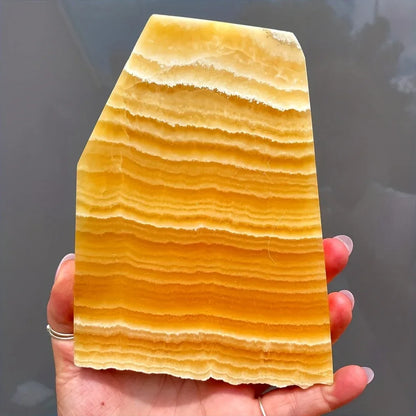 Yellow Calcite Slice/Slab - CrystalHola