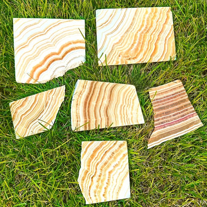 Yellow Calcite Slice/Slab - CrystalHola