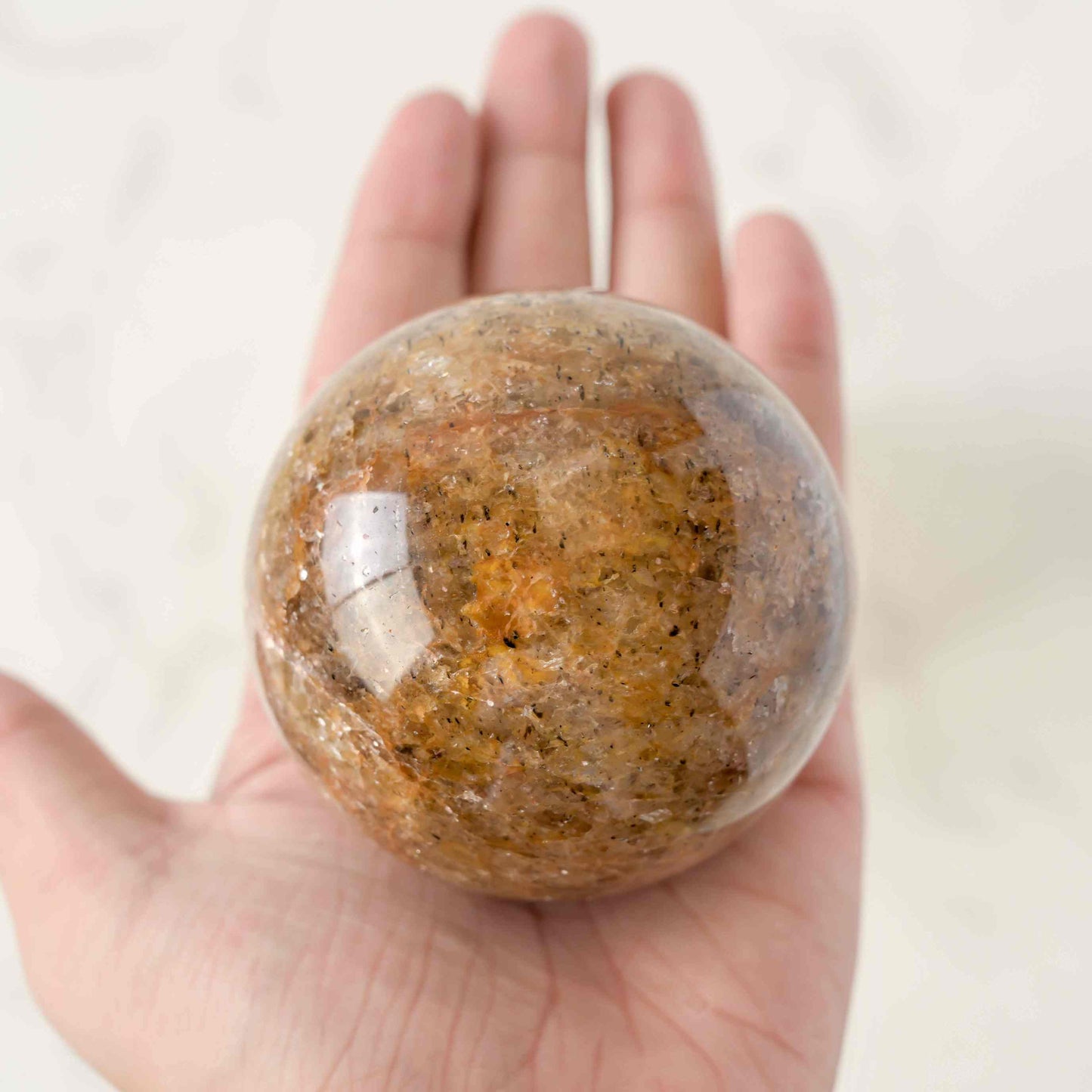 Yellow Fire Quartz Sphere
