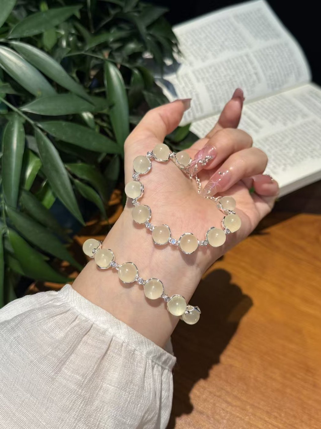 Crystal Bubble Chain Bracelet - Multi Stone Options - Citrine B 10mm